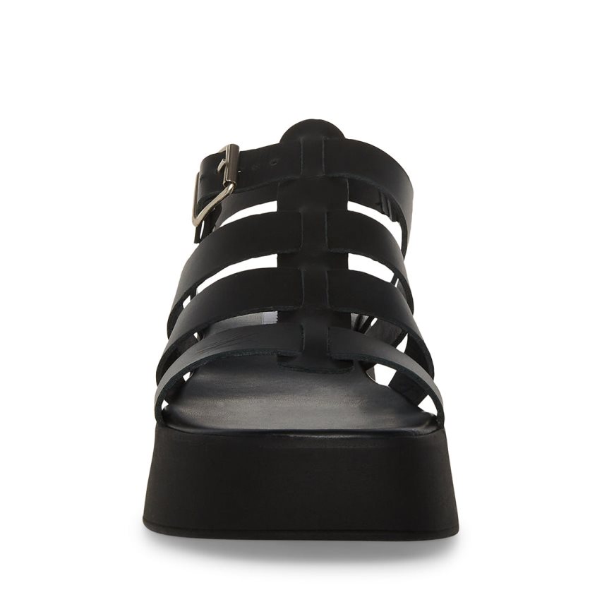 Sandalias de Plataforma Steve Madden Sarai Cuero Mujer Negras | ES GB948S